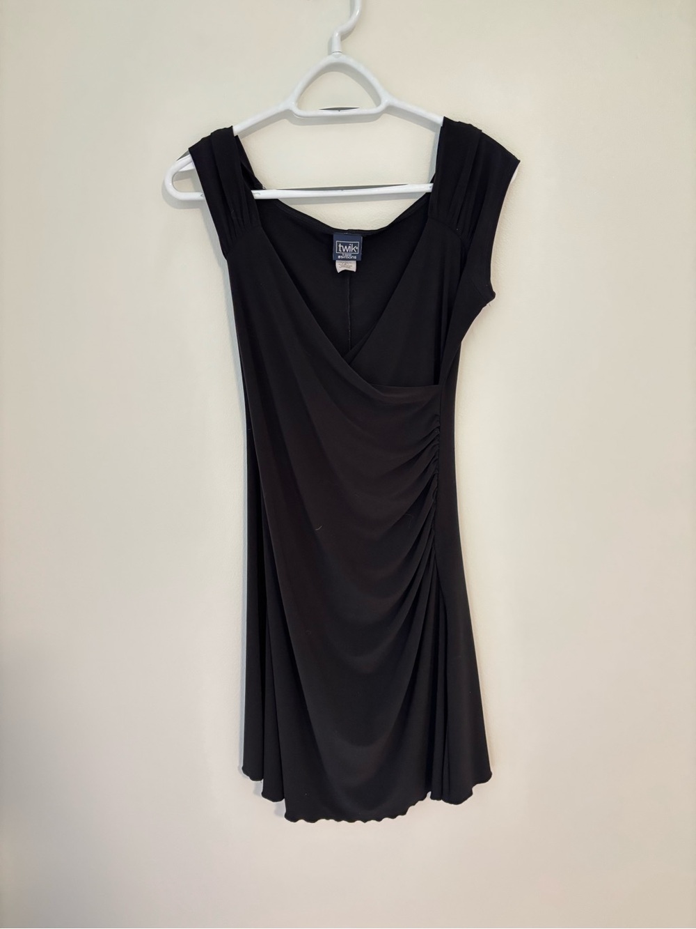 Twik by Simons Black Cap-Sleeve Dress